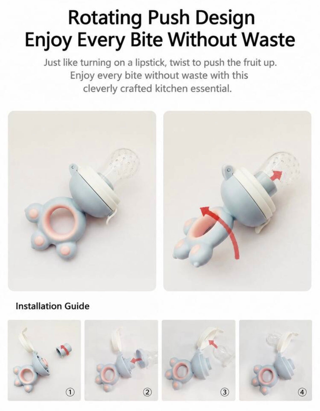 Rotating push Fruits Pacifier