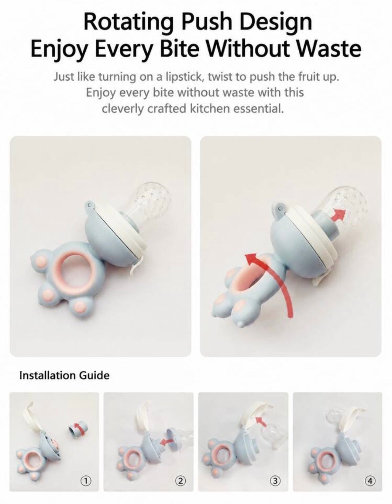 Rotating push Fruits Pacifier
