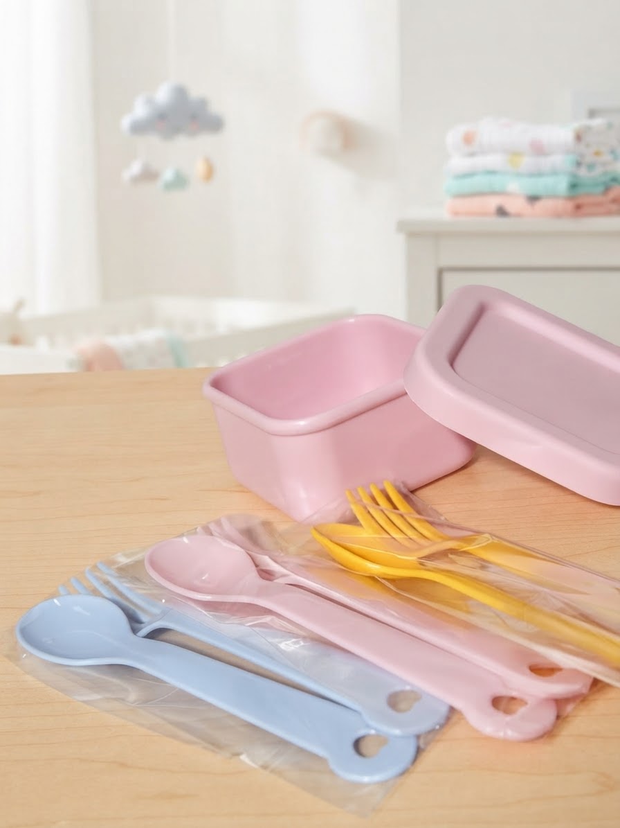 Plastic Feeding set ( fork & spoon)